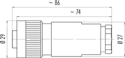 RD24 female cable connector, Contacts: 3+PE, 12.0 - 14.0 mm, shielding is not possible, screw clamp, IP67, PG16