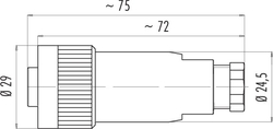 RD24 female cable connector, Contacts: 6+PE, 6.0 - 8.0 mm, shielding is not possible, screw clamp, IP67, PG9