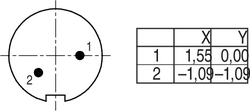 Erkek Açılı Kablo Tip 2 Kontaklı Konnektör