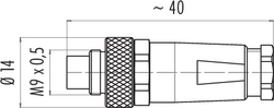 M9 IP67 cable connector, Contacts: 4, 3.5 - 5.0 mm, shieldable, solder, IP67