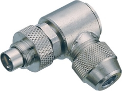 M9 IP67 male angled connector, Contacts: 4, 3.5 - 5.0 mm, shieldable, solder, IP67