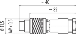 M9 IP67 cable connector, Contacts: 7, 3.5 - 5.0 mm, shielding is not possible, solder, IP67