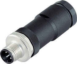 M12-A Double male socket, Contacts: 4, 2 x 2: 1.0 - 3.0 mm / Ø 4.0 - 5.0 mm, not shielded, screw clamp, IP67, UL