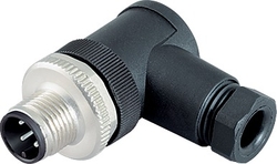 M12-A male angled connector, Contacts: 4, 4.0 - 6.0 mm, not shielded, screw clamp, IP67, UL