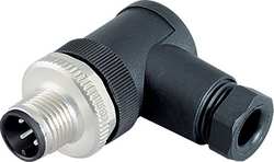 M12-A male angled connector, Contacts: 4, 4.0 - 6.0 mm, not shielded, wire clamp, IP67