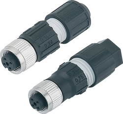 M12-A female cable connector, Contacts: 4, 3.5 - 6.0 mm, not shielded, cutting clamp, IP67