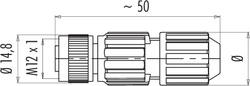 M12-A female cable connector, Contacts: 4, 3.5 - 6.0 mm, not shielded, cutting clamp, IP67