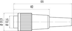 Bayonet cable connector, Contacts: 2, 3.0 - 6.0 mm, shielding is not possible, solder, IP40