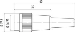 Bayonet female cable connector, Contacts: 2, 3.0 - 6.0 mm, shielding is not possible, solder, IP40