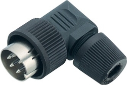 Bayonet male angled connector, Contacts: 5, 4.0 - 6.0 mm, shielding is not possible, solder, IP40