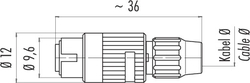 Bayonet cable connector, Contacts: 2, 4.0 - 5.0 mm, shielding is not possible, solder, IP40