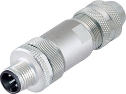 M12-A cable connector, Contacts: 4, 6.0 - 8.0 mm, shieldable, screw clamp, IP67, UL