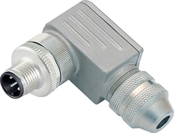 M12-B male angled connector, Contacts: 5, 6.0 - 8.0 mm, shielded, screw clamp, IP67, UL