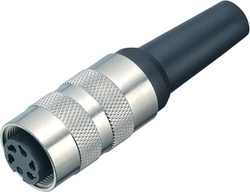 M16 IP40 female cable connector, Contacts: 2, 4.0 - 6.0 mm, shieldable, solder, IP40