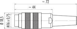 M16 IP40 cable connector, Contacts: 3 DIN, 4.0 - 6.0 mm, shieldable, solder, IP40