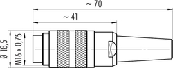 M16 IP40 cable connector, Contacts: 3 DIN, 4.0 - 6.0 mm, shieldable, screw clamp, IP40