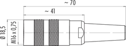 M16 IP40 female cable connector, Contacts: 3 DIN, 6.0 - 8.0 mm, shieldable, solder, IP40