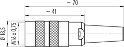 M16 IP40 female cable connector, Contacts: 3 DIN, 4.0 - 6.0 mm, shieldable, screw clamp, IP40