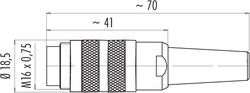 M16 IP40 cable connector, Contacts: 4, 4.0 - 6.0 mm, shieldable, solder, IP40