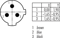 M12-US cable connector, Contacts: 2+PE, 6.0 - 8.0 mm, not shielded, screw clamp, IP67, UL