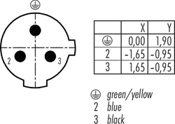 Erkek Kablo Tip 3 Kontaklı Konnektör