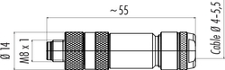 M8 cable connector, Contacts: 3, 4.0 - 5.5 mm, shieldable, screw clamp, IP67, UL listed