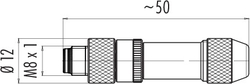 M8 cable connector, Contacts: 4, 3.5 - 5.0 mm, shieldable, solder, IP67, UL listed