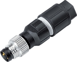 M8 cable connector, Contacts: 3, 2.5 - 5.0 mm, not shielded, cutting clamp, IP67, UL