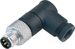 M8 male angled connector, Contacts: 4, 3.5 - 5.0 mm, not shielded, solder, IP67, UL listed