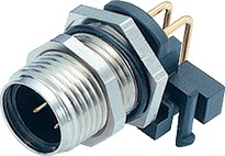 M12-B integrated plug, Contacts: 5, not shielded, dip-solder, IP67, UL