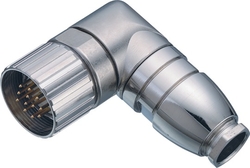 M23 male angled connector, Contacts: 12, 6.0 - 10.0 mm, shielding is not possible, solder, IP67