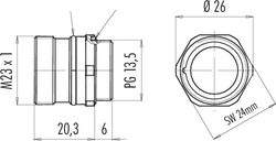 Erkek Panel Tip 16 Kontaklı Konnektör