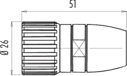 M23 cable connector, Contacts: 12, 6.0 - 10.0 mm, shieldable, solder, IP67