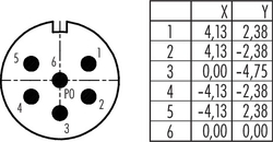 Erkek Kablo Tip 6 Kontaklı Konnektör