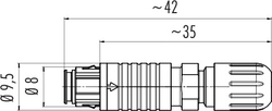 Push-Pull female cable connector, Contacts: 3, 3.0 - 4.0 mm, shielding is not possible, solder, IP67