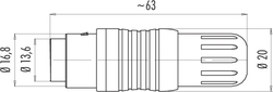 Push-Pull cable connector, Contacts: 19, 4.0 - 8.0 mm, shieldable, solder, IP67
