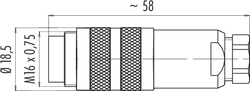 M16 IP67 cable connector, Contacts: 6 DIN, 4.0 - 6.0 mm, shieldable, solder, IP67, UL