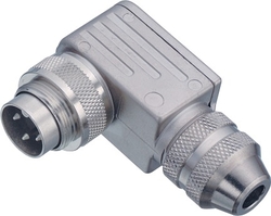M16 IP67 male angled connector, Contacts: 6 DIN, 4.0 - 6.0 mm, shieldable, solder, IP67, UL