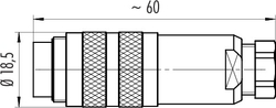 M16 IP67 cable connector, Contacts: 8 DIN, 4.0 - 6.0 mm, shieldable, solder, IP68, UL, AISG compliant
