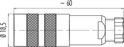 M16 IP67 female cable connector, Contacts: 8 DIN, 4.0 - 6.0 mm, shieldable, solder, IP68, UL, AISG compliant