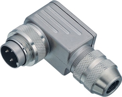 M16 IP67 male angled connector, Contacts: 19, 6.0 - 8.0 mm, shieldable, solder, IP67, UL