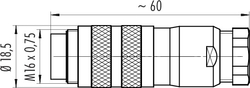 M16 IP67 cable connector, Contacts: 8 DIN, 6.0 - 8.0 mm, shieldable, crimp (Crimp contacts must be ordered separately), IP68, UL, AISG compliant