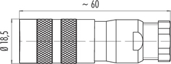 M16 IP67 female cable connector, Contacts: 8 DIN, 6.0 - 8.0 mm, shieldable, solder, IP68, UL, AISG compliant