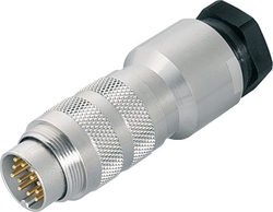 M16 IP67 cable connector, Contacts: 8 DIN, 8.0 - 10.0 mm, shieldable, solder, IP68, UL, AISG compliant