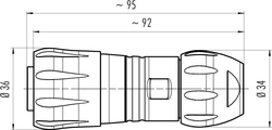 Bajonett HEC female cable connector, Contacts: 4+PE, 7.0 - 17.0 mm, shielding is not possible, crimp (Crimp contacts must be ordered separately), IP68/IP69K, UL, VDE