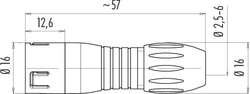 Snap-In IP67 cable connector, Contacts: 5, 4.0 - 6.0 mm, shielding is not possible, solder, IP67, VDE