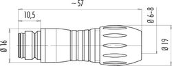 Snap-In IP67 female cable connector, Contacts: 5, 4.0 - 6.0 mm, shielding is not possible, solder, IP67, VDE