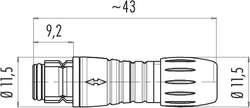 Snap-In IP67 female cable connector, Contacts: 3, 3.0 - 5.0 mm, shielding is not possible, solder, IP67