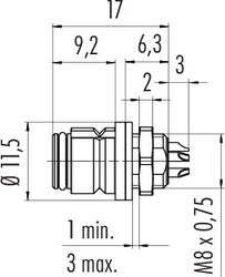 Erkek Panel Tip 5 Kontaklı Konnektör