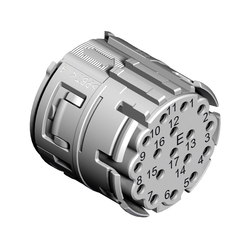 17 Contact Receptacle Male E Coding 180° Connector